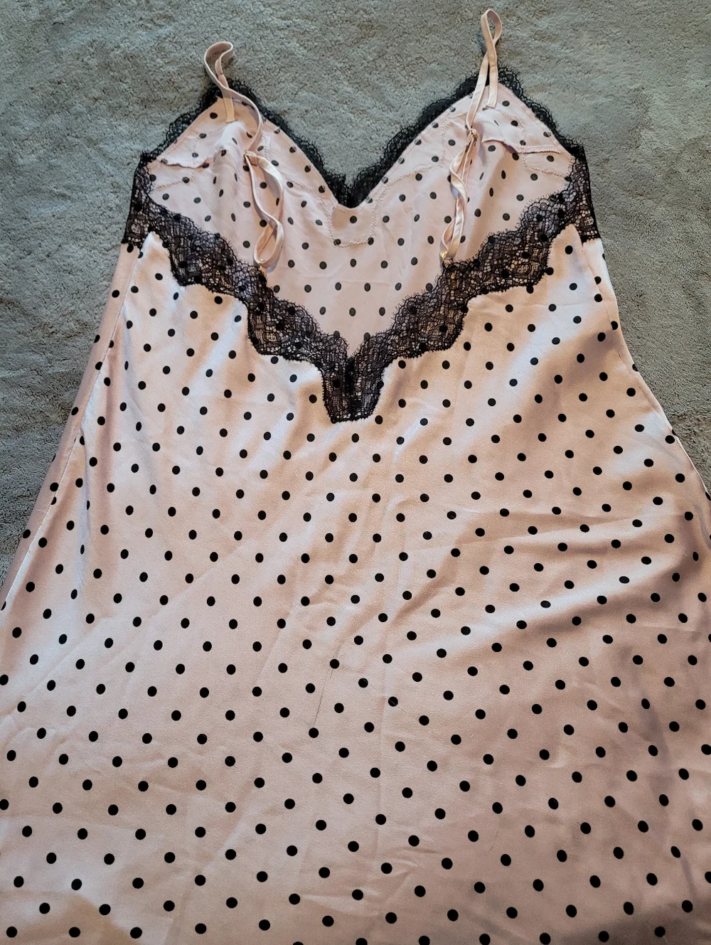 Victoria's Secret 2 Ladies Nightgown Med Pink Polka Dots And Solid Pink EUC Sexy - Picture 11 of 16